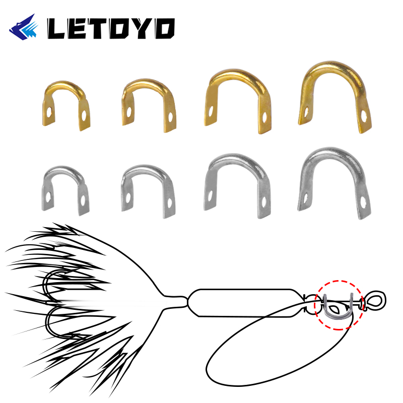 Fishing Lure Spoon - Letoyo 100Pcs Gevouwen Clevises U-Vormig Voor